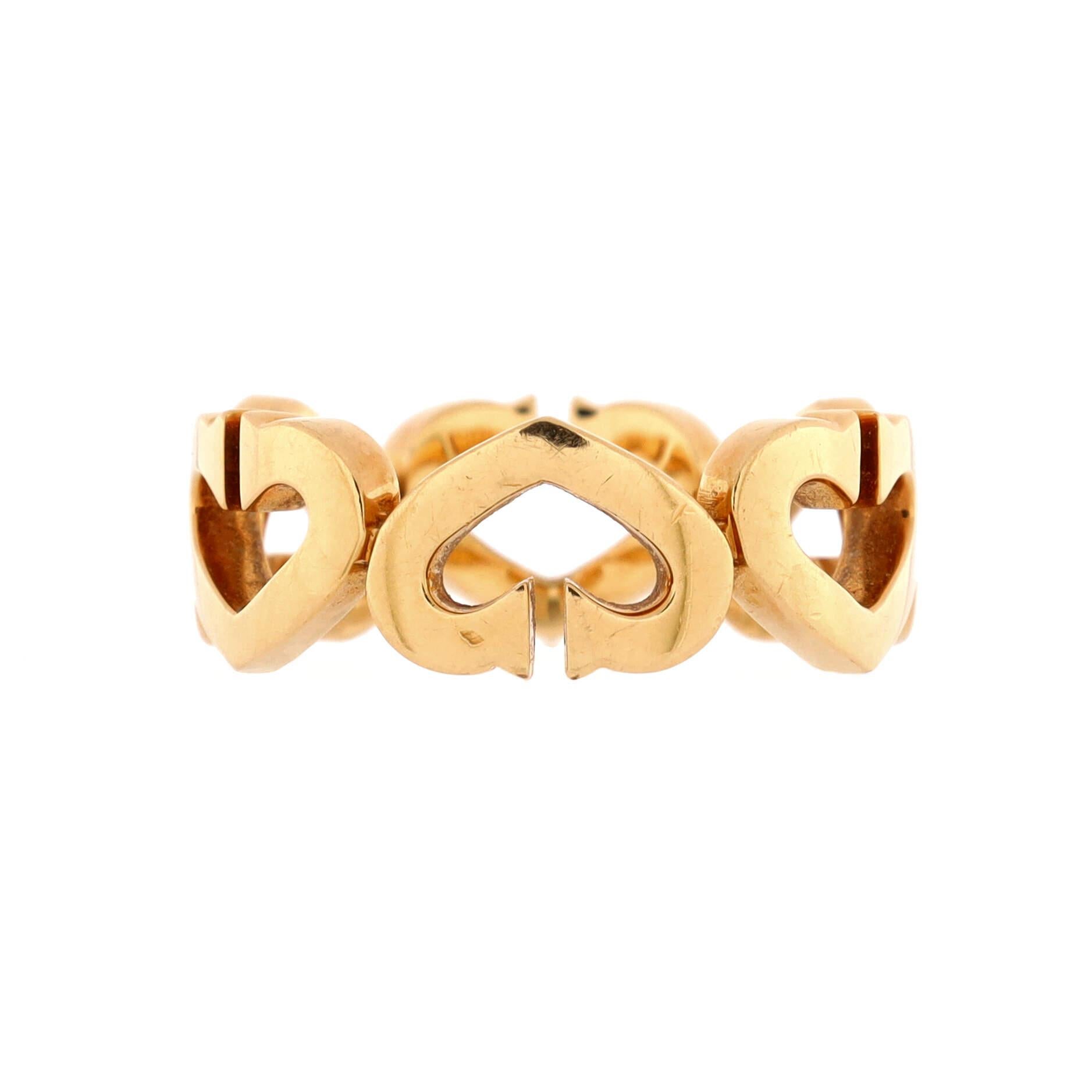 Cartier C Heart De Cartier Ring aus 18 Karat Gelbgold mit Diamanten im Zustand „Gut“ in New York, NY
