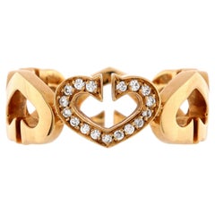 Anello C.C. Heart De Cartier in oro giallo 18k con diamanti