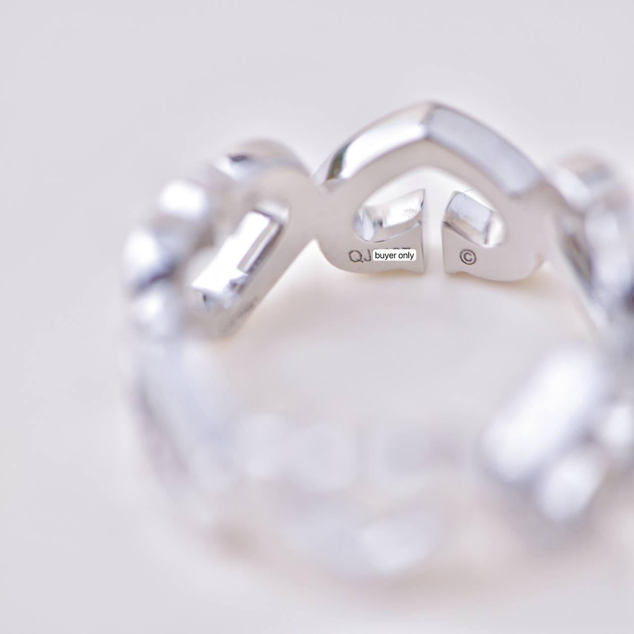Cartier C Heart Diamond Bague en or blanc 18 carats Taille 50 en vente 5