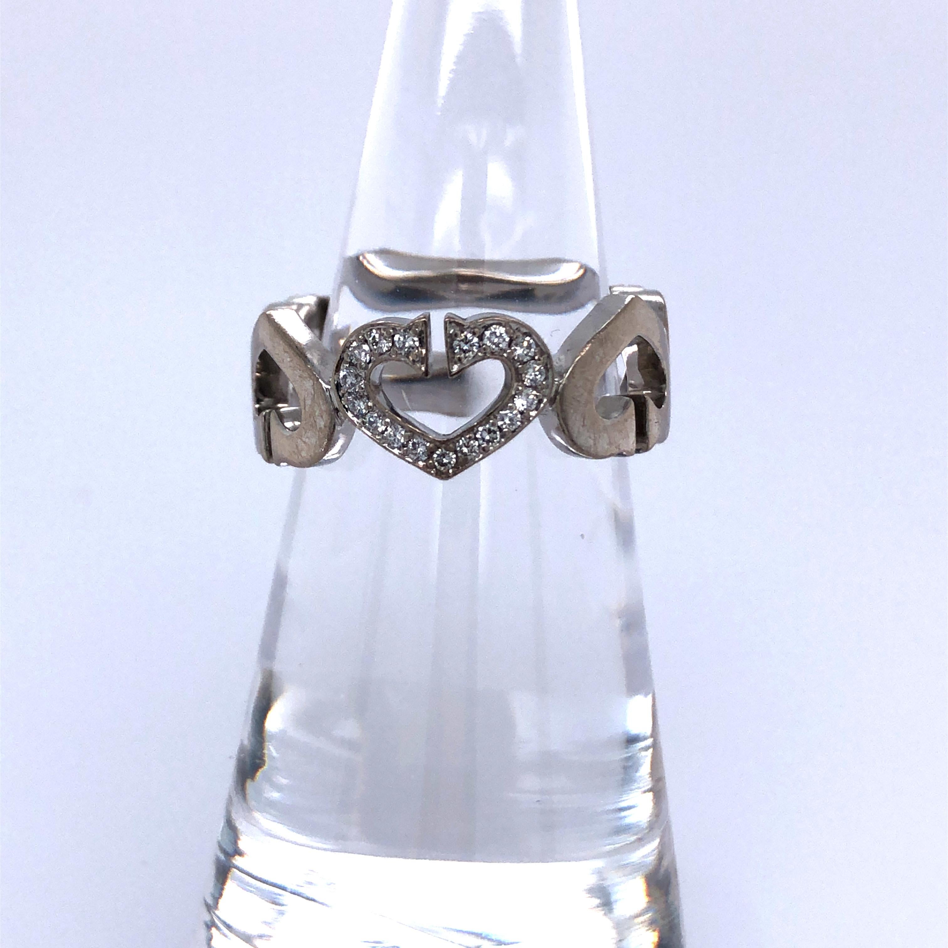 Moderne Cartier C Heart Bague en diamant en vente
