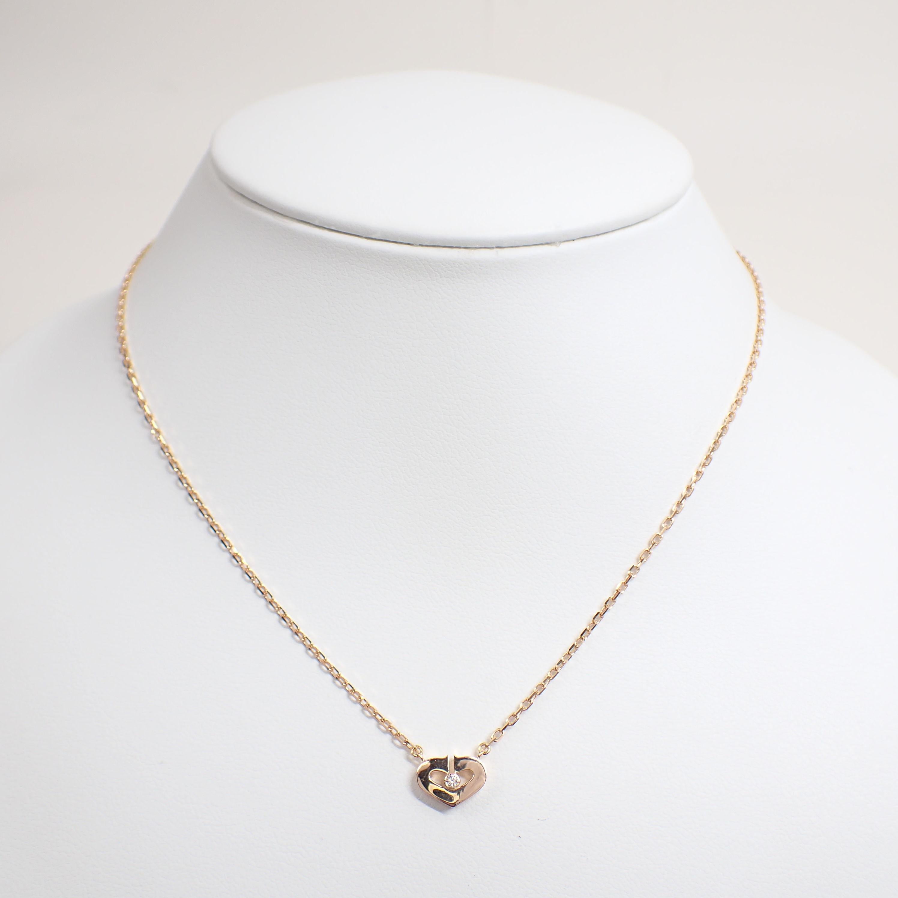 Modern Cartier C Heart Necklace Diamond