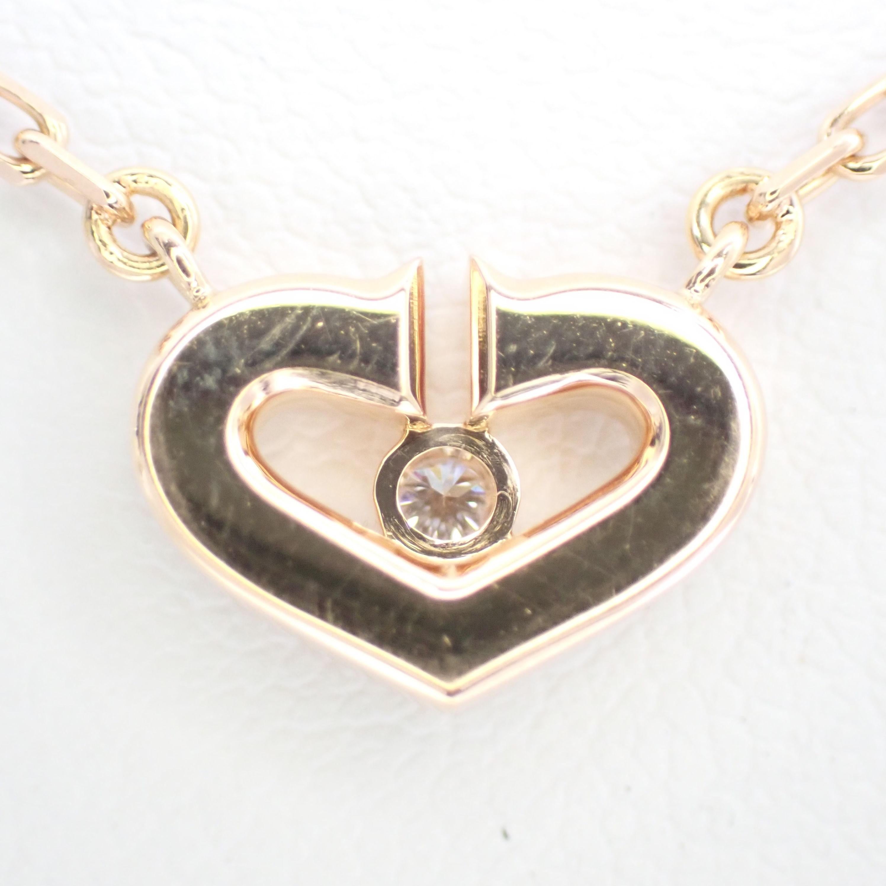 Round Cut Cartier C Heart Necklace Diamond