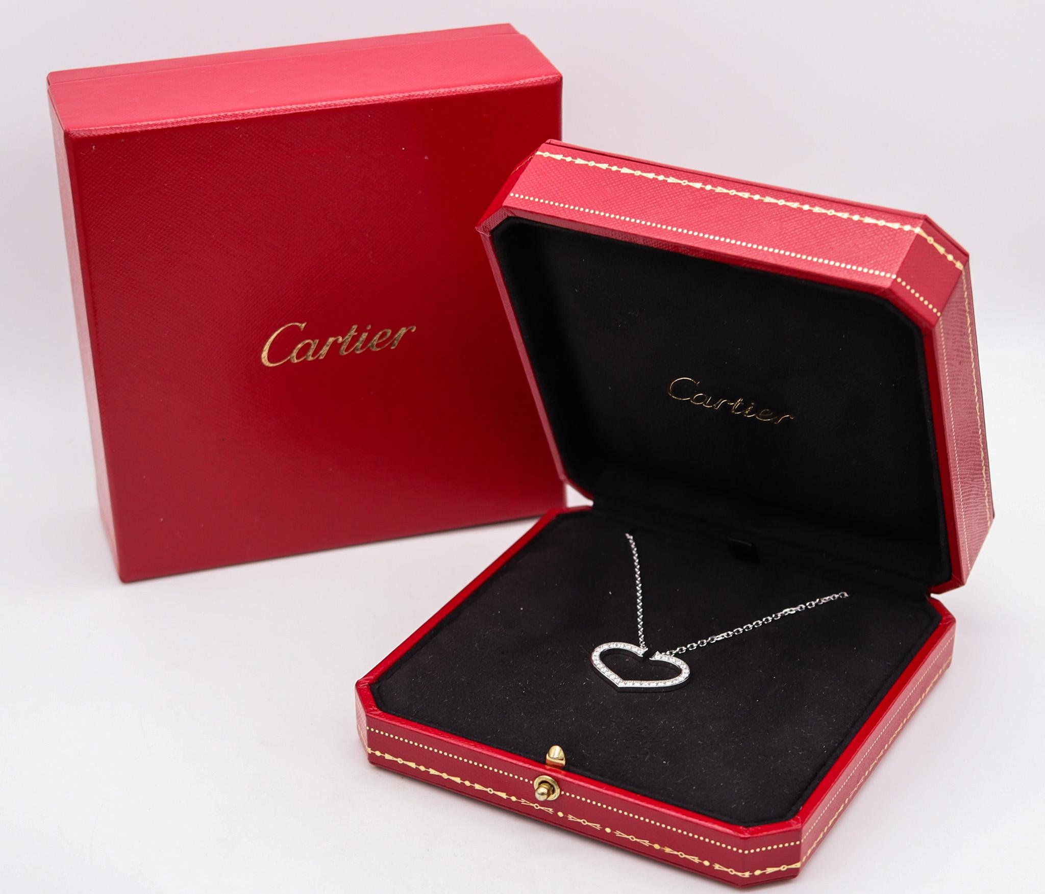 C necklace chain designed by Cartier.

Beautiful contemporary necklace, created in Paris France by the jewelry house of Cartier. This necklace is part of the C of Cartier collection and was crafted in solid white gold of 18 karats with high polished