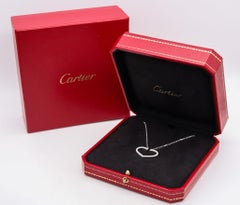 Cartier C Heart Necklace In 18Kt White Gold With 1.55 Ctw In VVS Diamonds