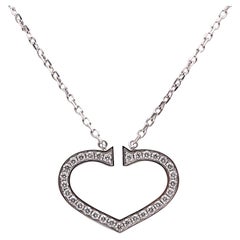 Cartier C Heart Collier en or blanc 18 carats avec 1,55 carat de diamants VVS