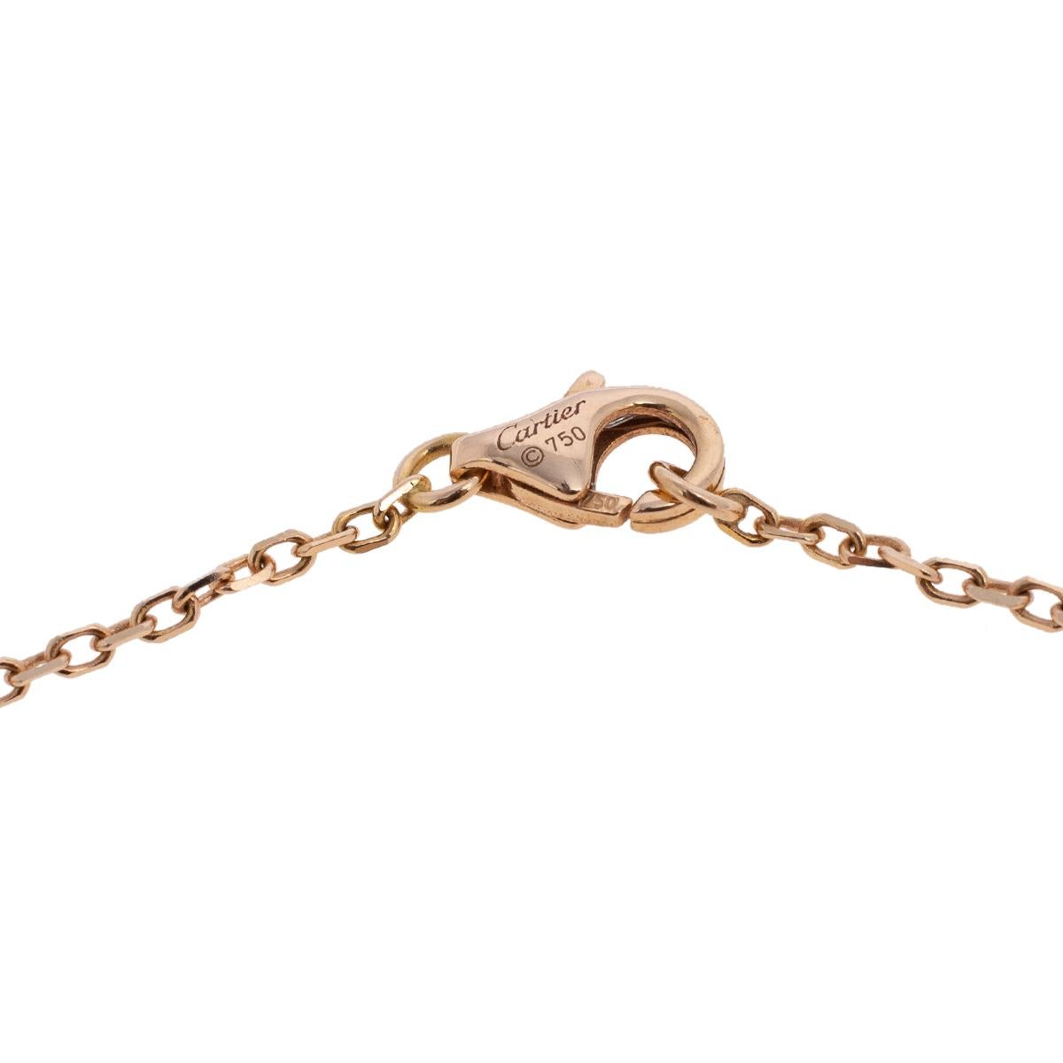 Women's Cartier C Heart of Cartier Diamond 18K Rose Gold Pendant Necklace, XS
