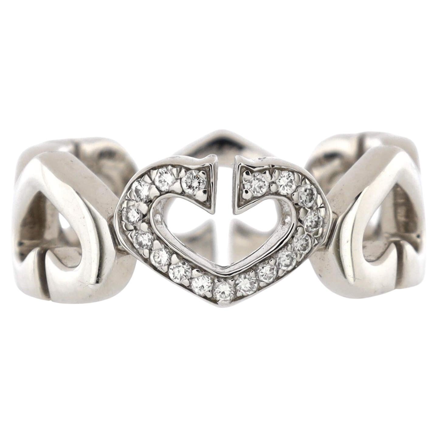 Cartier C Heart of Cartier Ring 18K White Gold with Diamonds