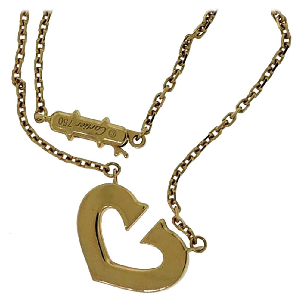 cartier gold heart pendant