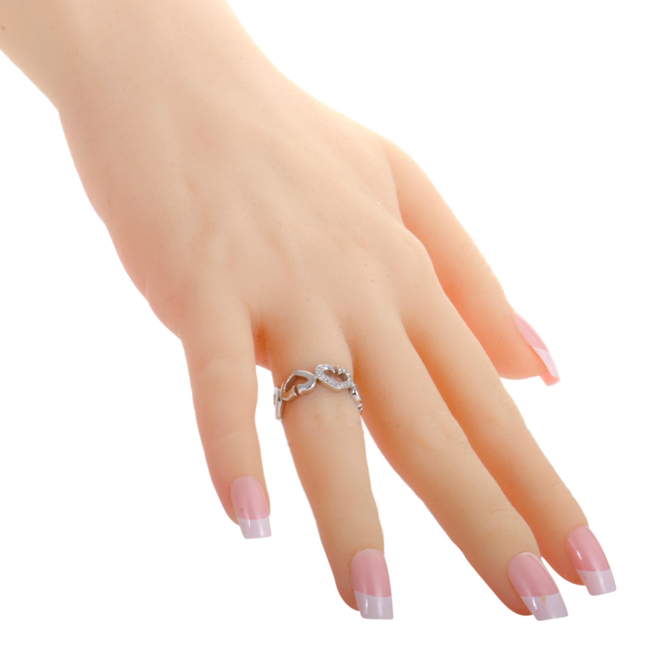 Women's Cartier C Heart White Gold Diamond Band Ring