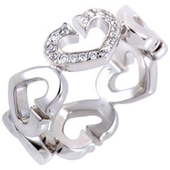 Cartier C Heart White Gold Diamond Band Ring