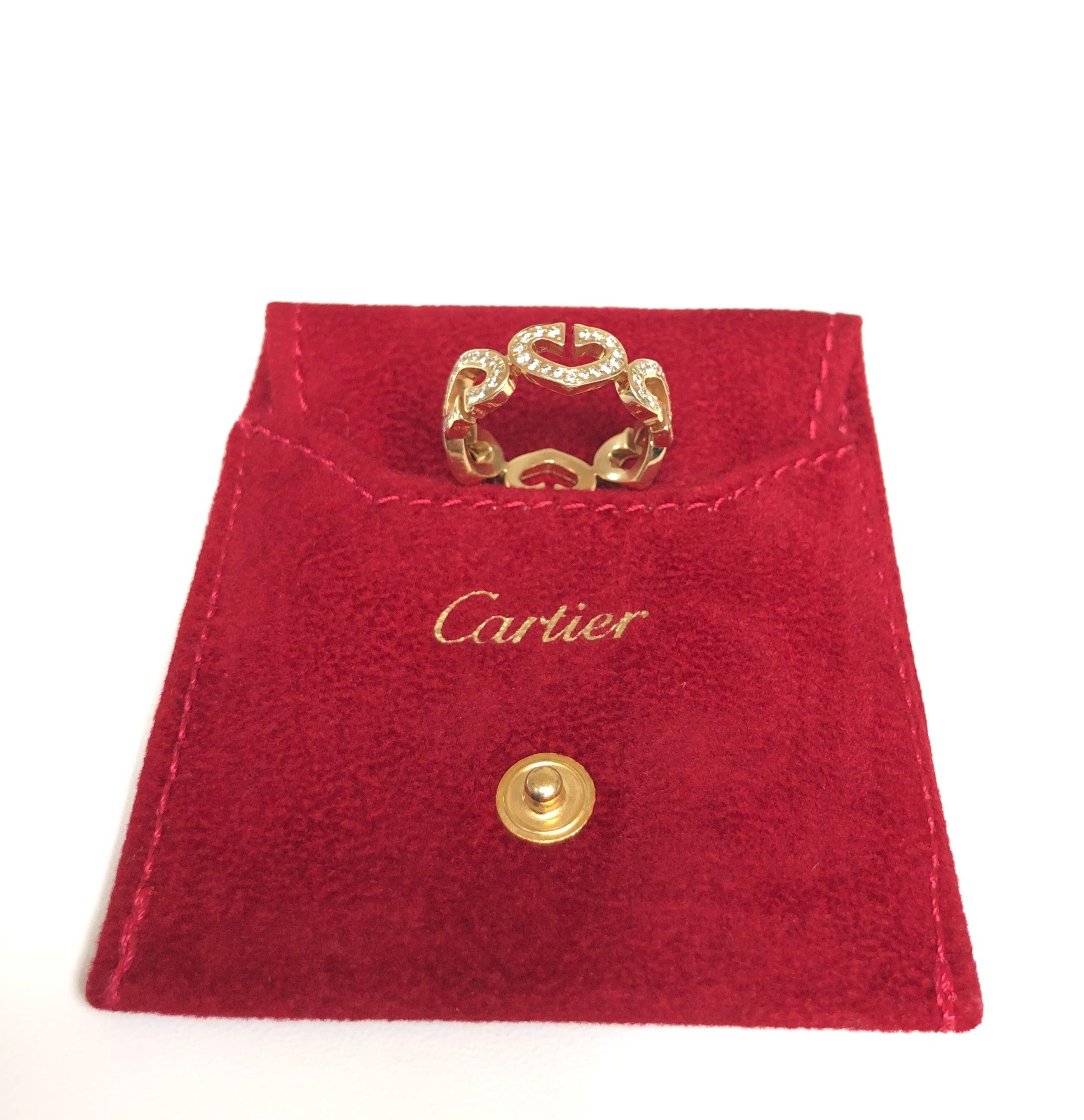 Cartier C Hearts Diamond Ring 18K Yellow Gold Vintage, Circa 2001 In Excellent Condition In New York, NY
