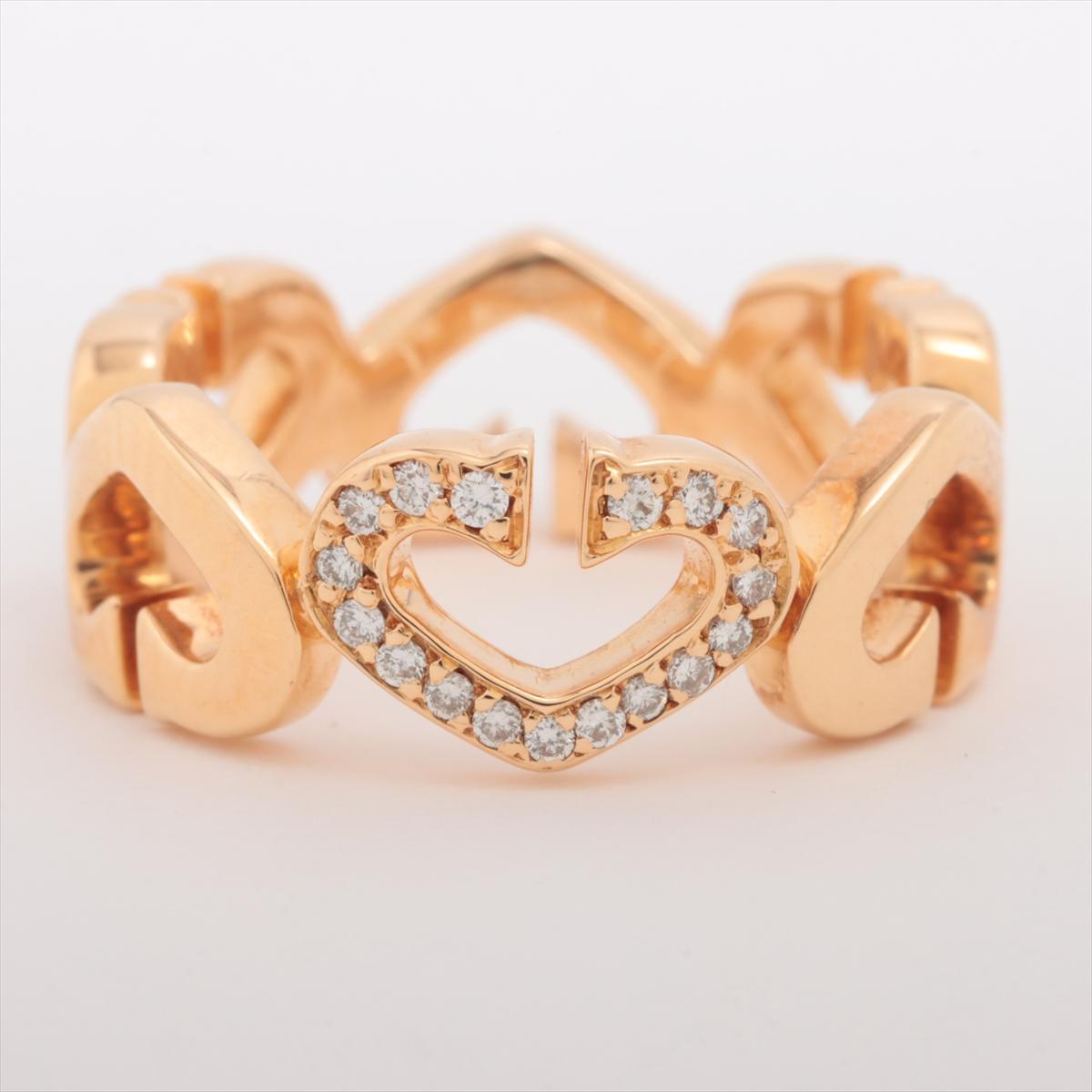 Cartier C Hearts Diamond Ring Gold In Good Condition In Humacao, PR