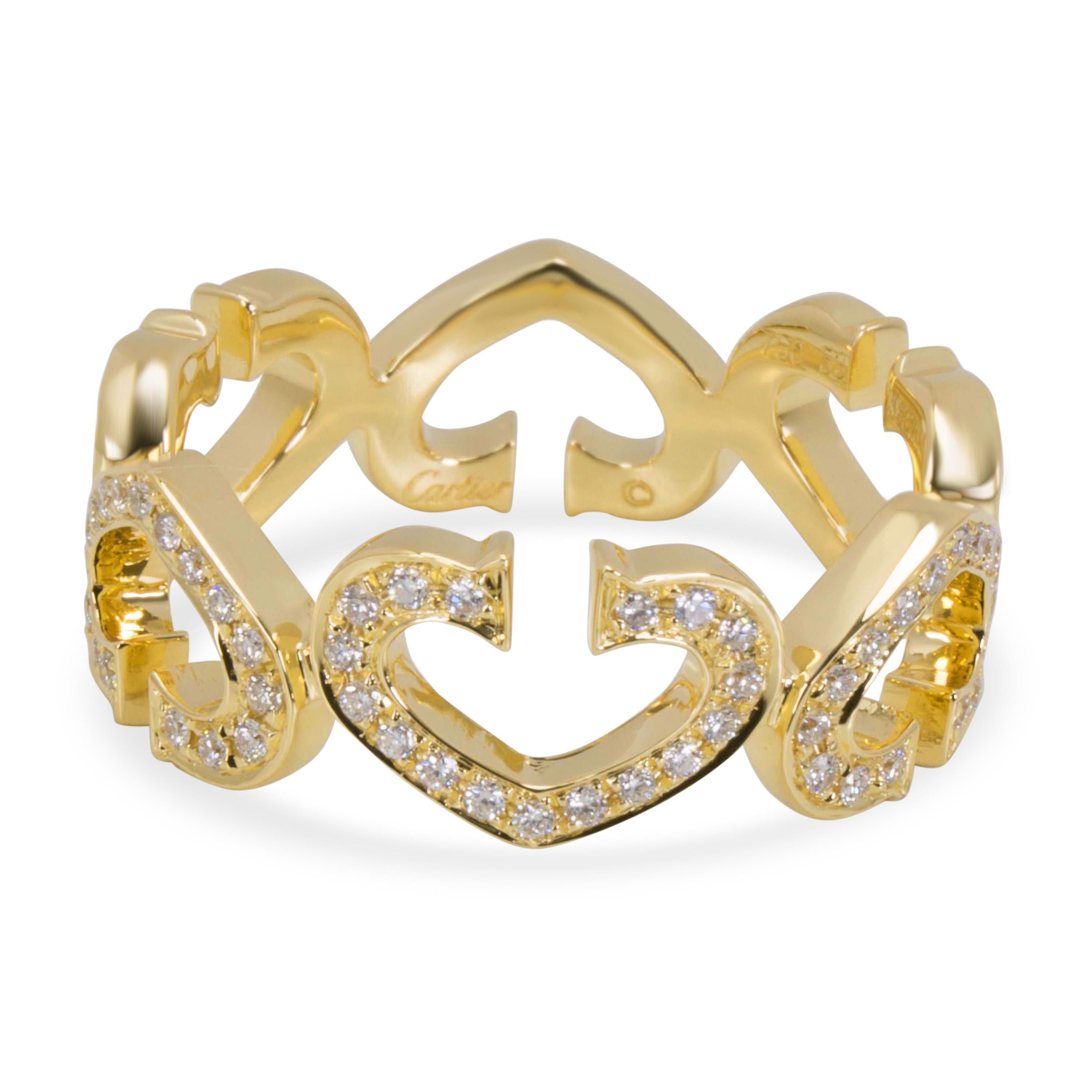 Women's Cartier C Hearts of Cartier Diamond Ring in 18 Karat Yellow Gold '0.50 Carat'