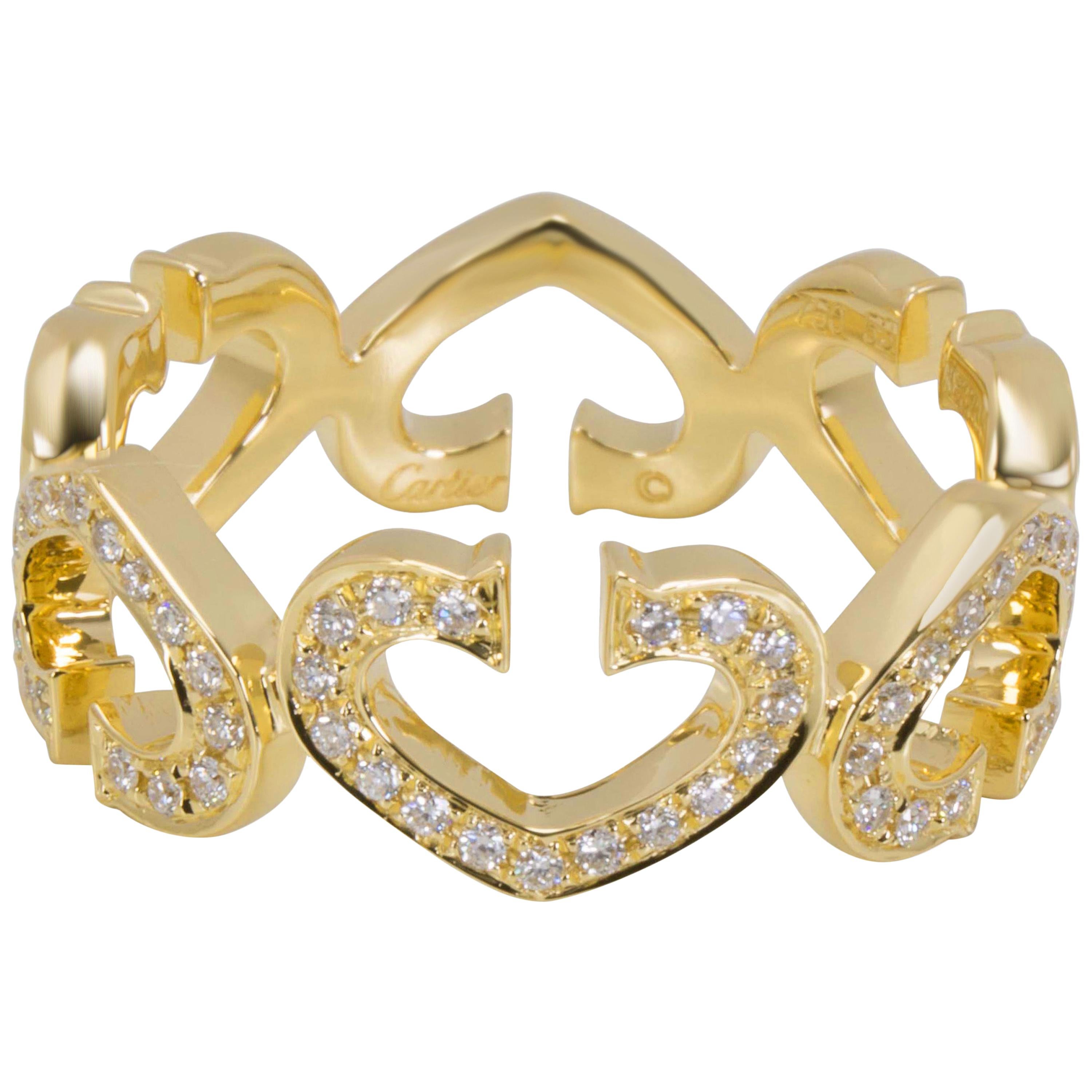 Cartier C Hearts of Cartier Diamond Ring in 18 Karat Yellow Gold '0.50 Carat'