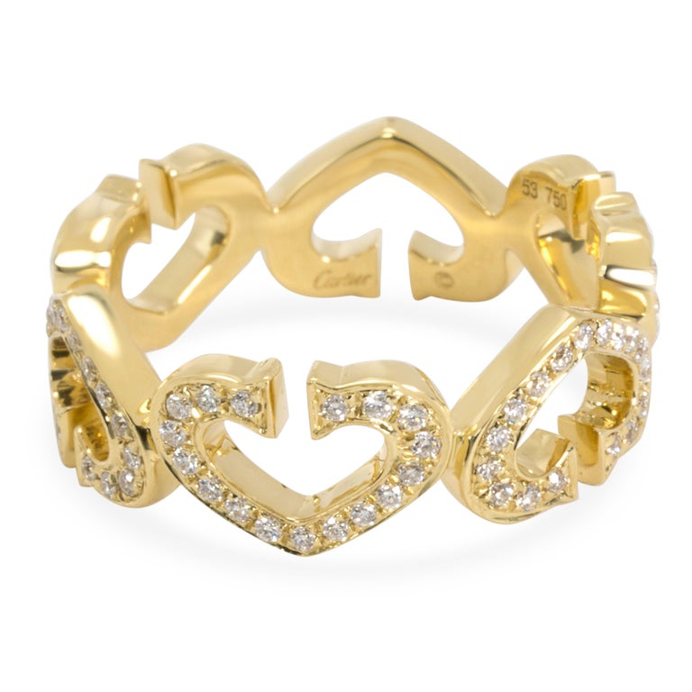 Cartier C Hearts of Cartier Diamond Ring in 18 Karat Yellow Gold 0.6 ...