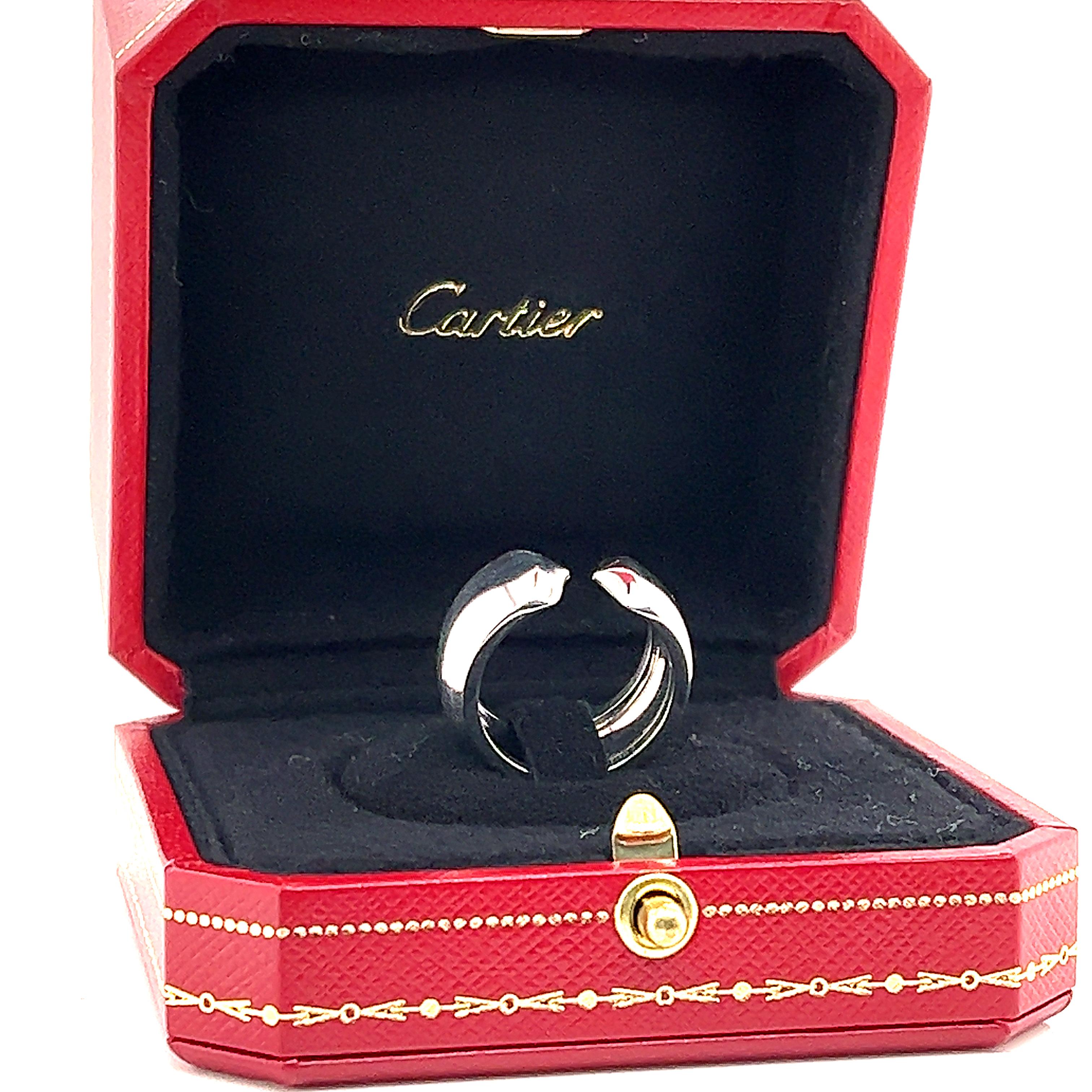 Cartier C Profile Ring in 18K White Gold In Good Condition For Sale In MIAMI, FL