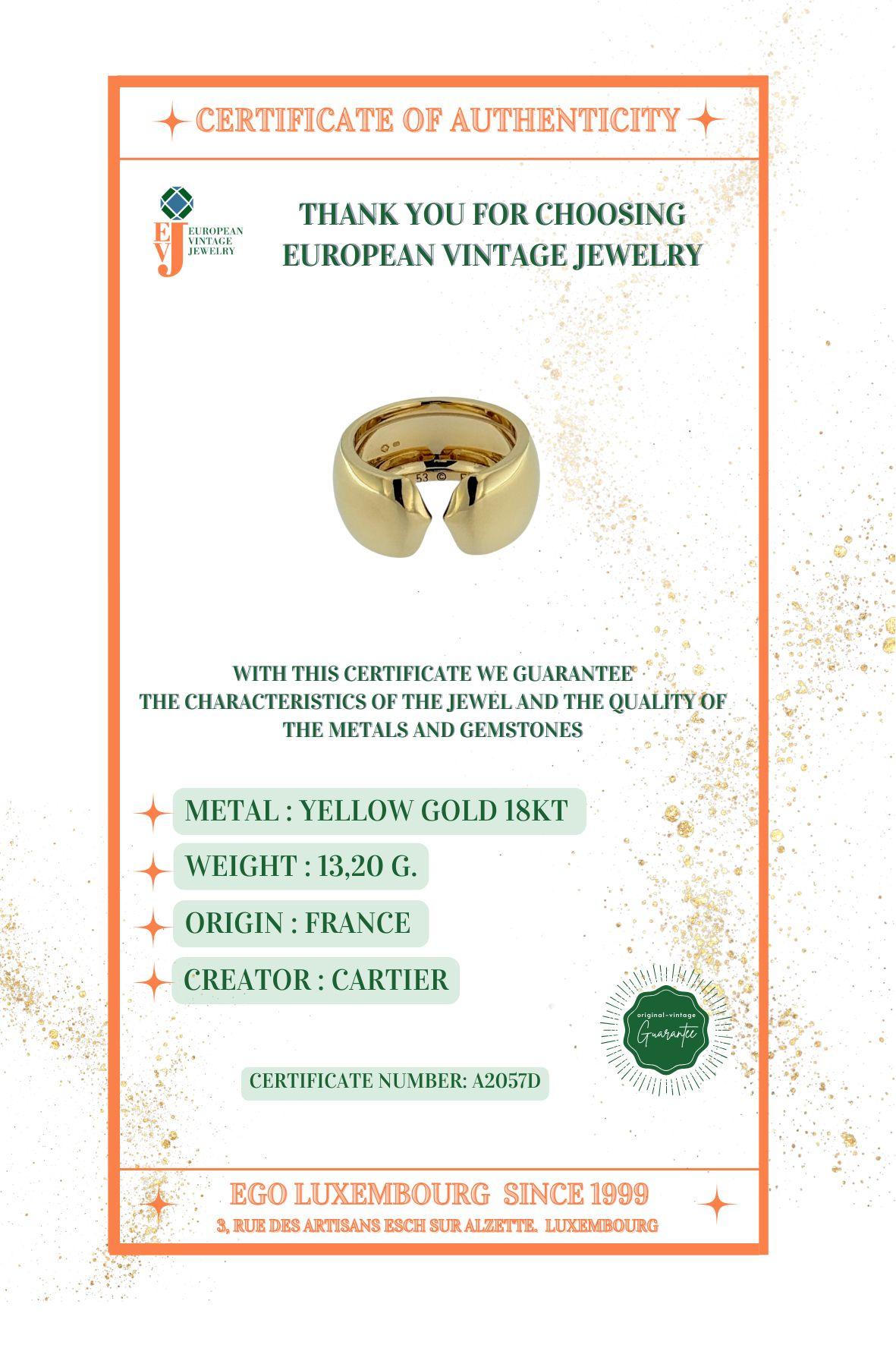 Bague Cartier A.I.C. en or jaune en vente 5
