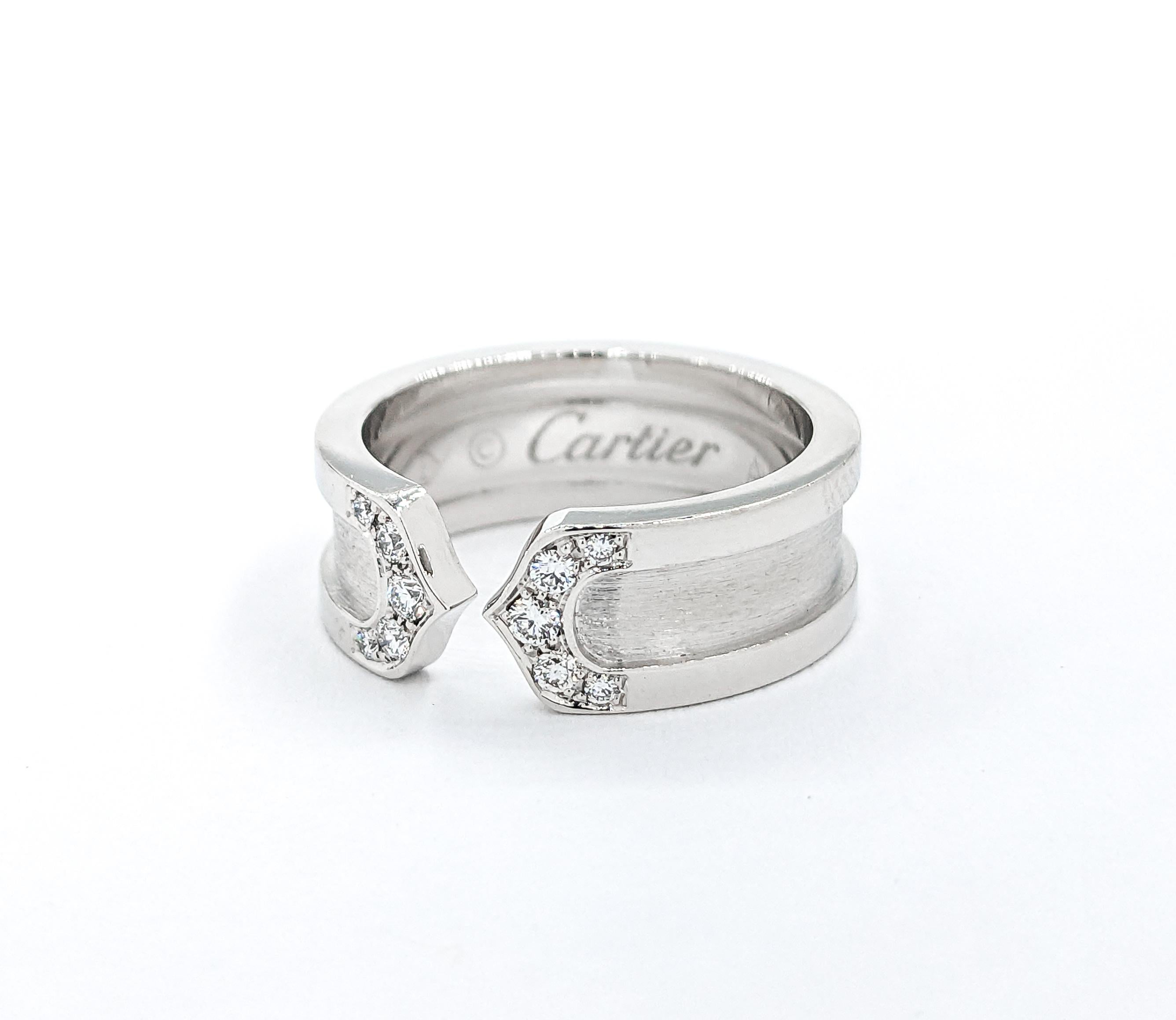 Cartier C2 Diamantring aus Weißgold mit Diamanten im Zustand „Hervorragend“ in Bloomington, MN