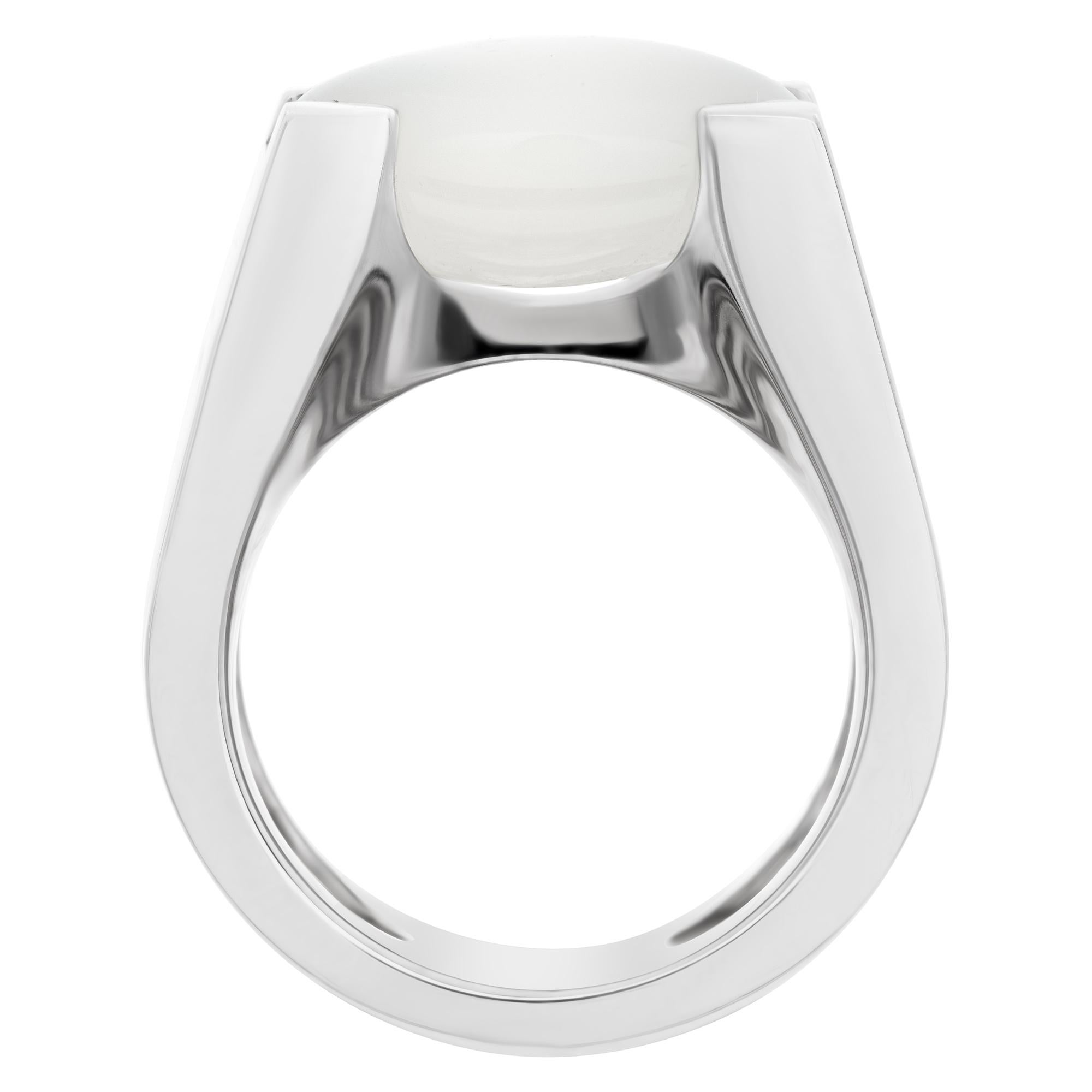 Women's Cartier Cabochon Moonstone Ring in 18k White Gold