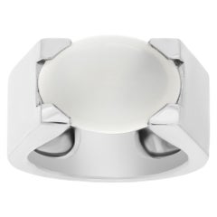 Cartier Cabochon Moonstone Ring in 18k White Gold