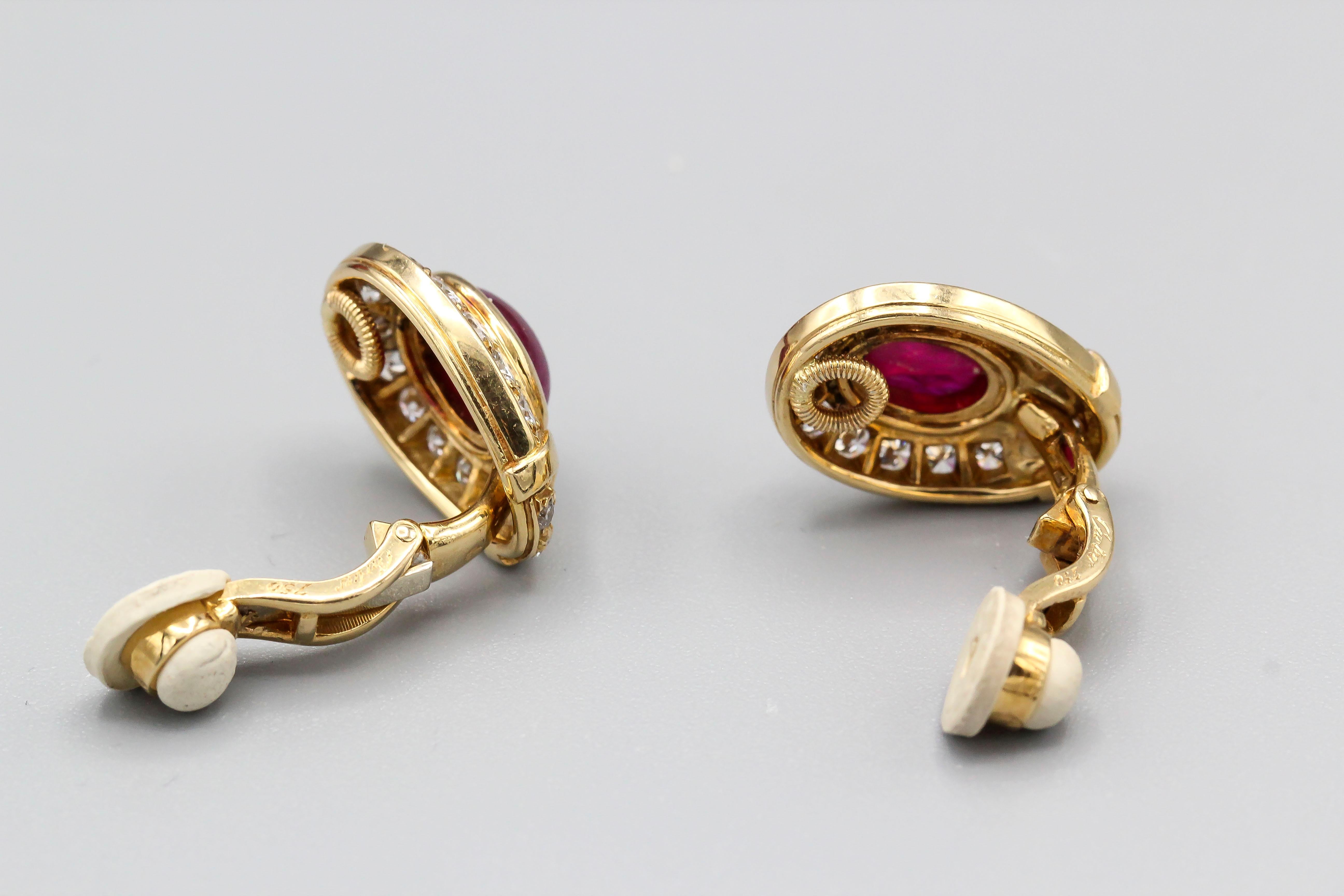 gold and ruby earrings