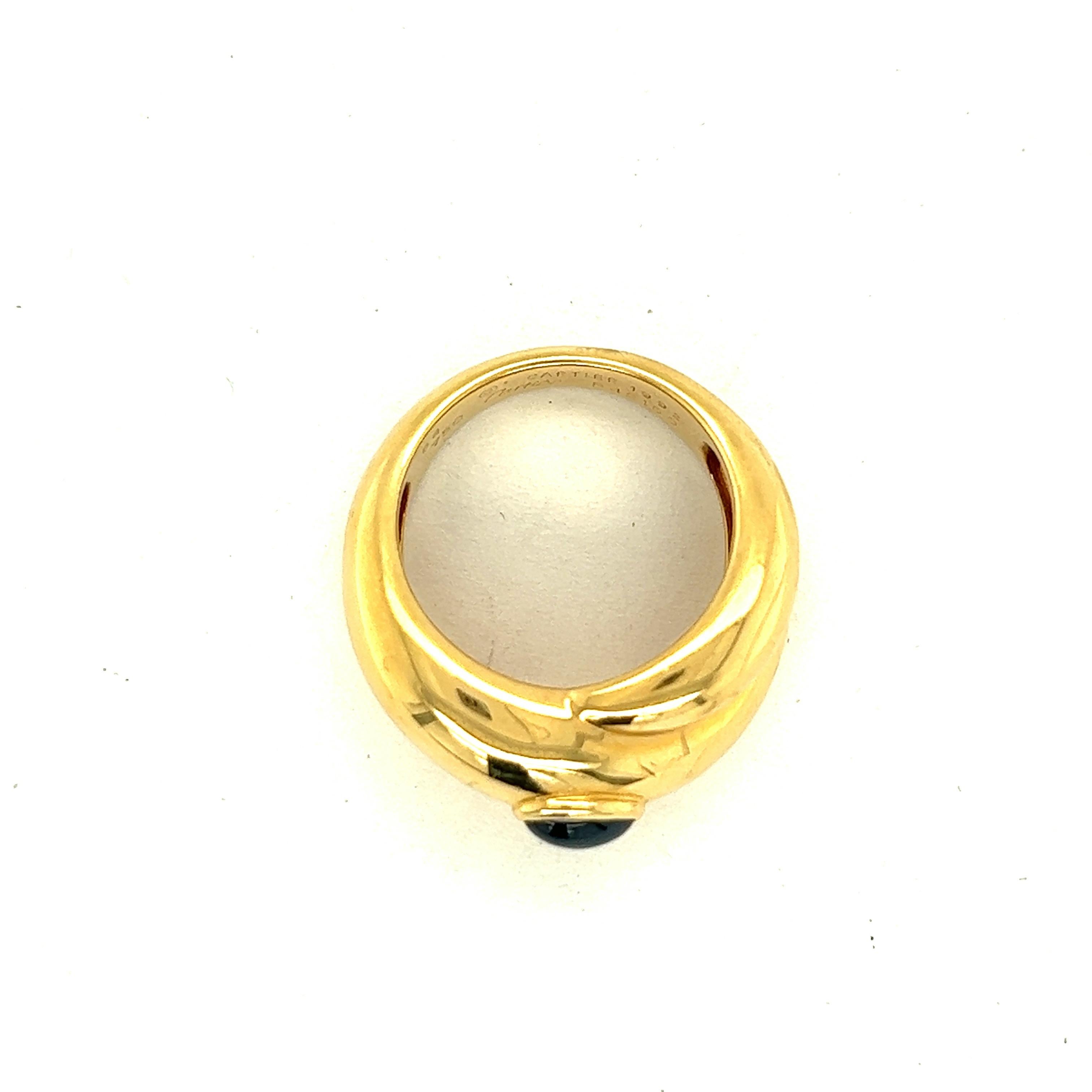 Cartier Cabochon Sapphire 18k Yellow Gold Ring, 1992 5