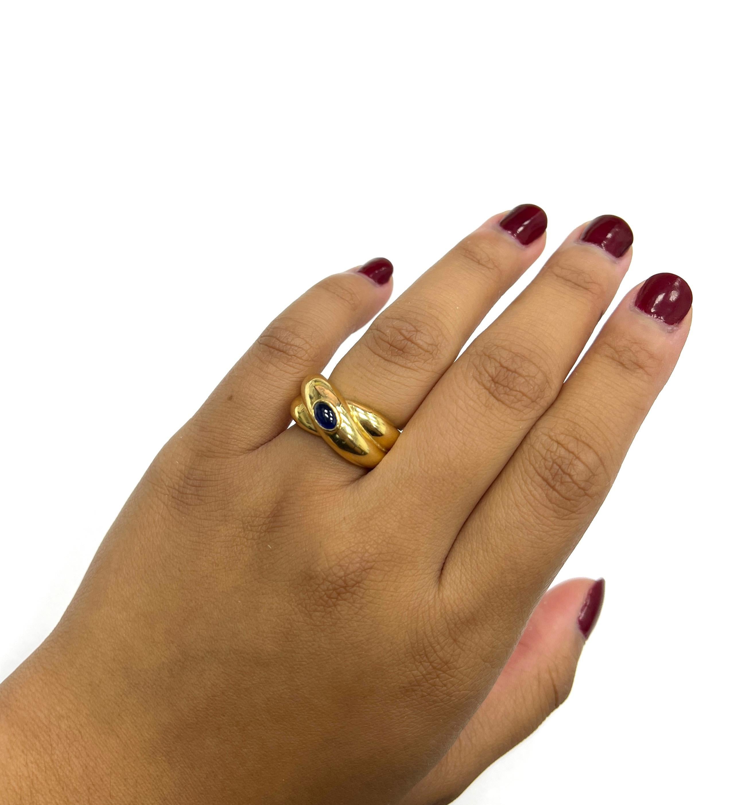 Cartier Cabochon Sapphire 18k Yellow Gold Ring, 1992 7