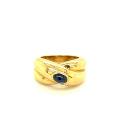 Cartier Cabochon Sapphire 18k Yellow Gold Ring, 1992