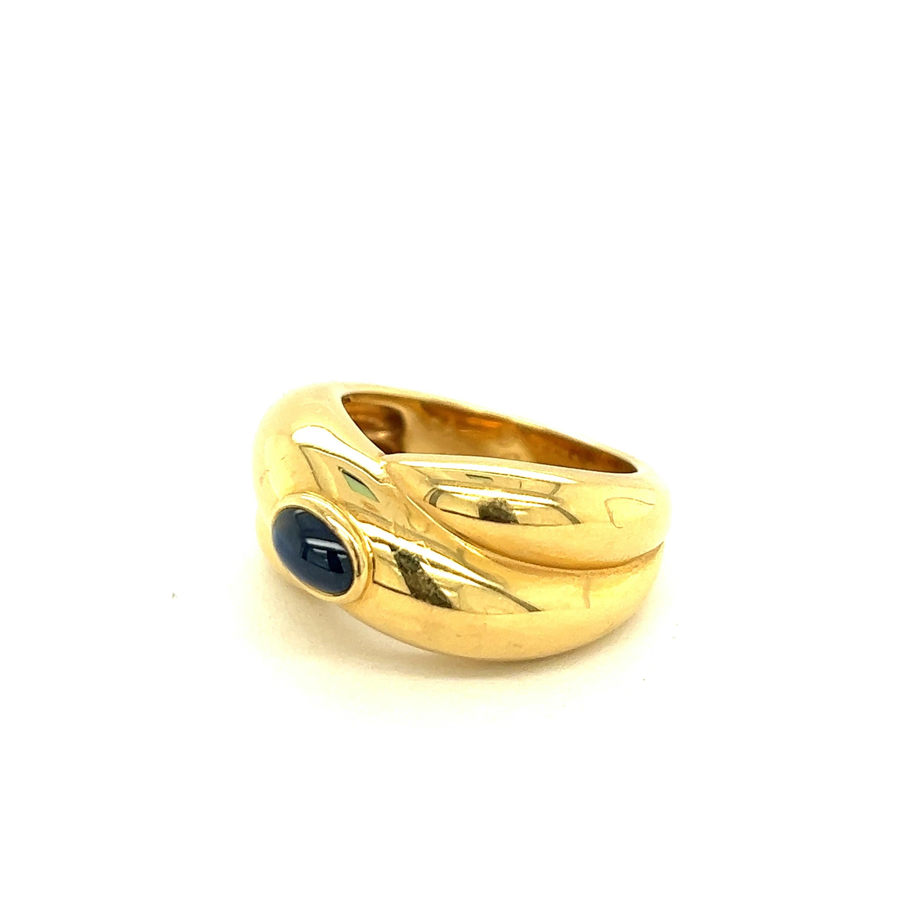 Cartier Cabochon Sapphire 18k Yellow Gold Ring, 1992 3