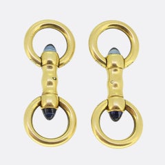 Cartier Cabochon Sapphire Stirrup Cufflinks