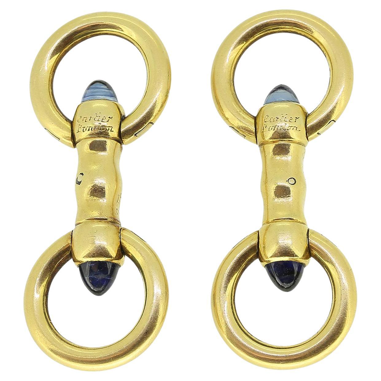 Cartier Cabochon Sapphire Stirrup Cufflinks