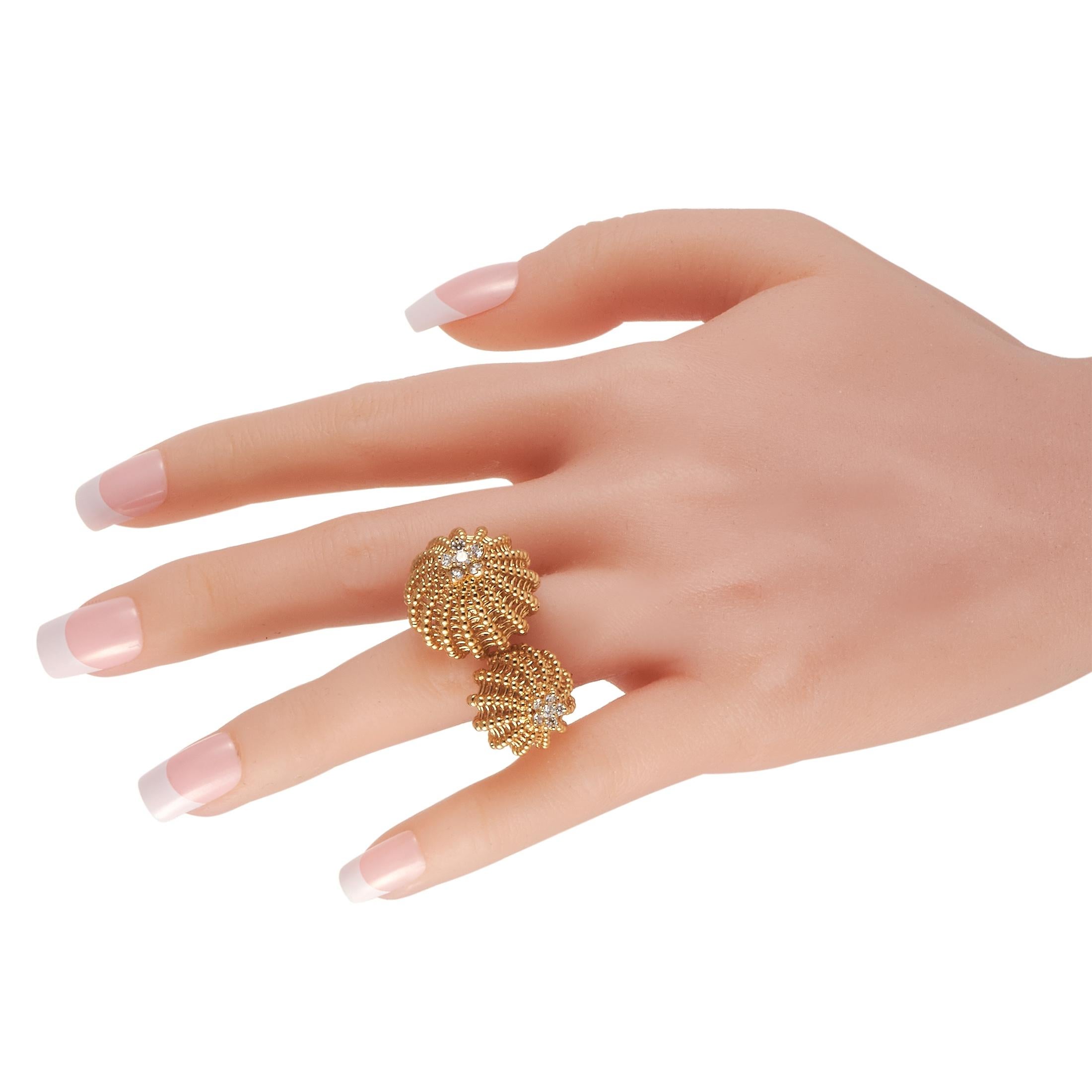 Cartier Cactus De Cartier 18 Karat Gelbgold Diamantring mit 0,41 Karat Damen