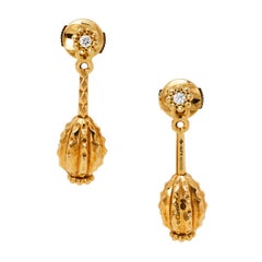 Cartier Cactus de Cartier Diamond 18K Yellow Gold Drop Earrings