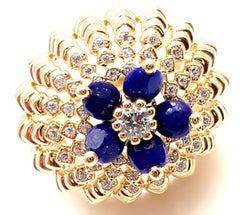 Cartier Cactus De Cartier Diamond Lapis Lazuli Yellow Gold Ring