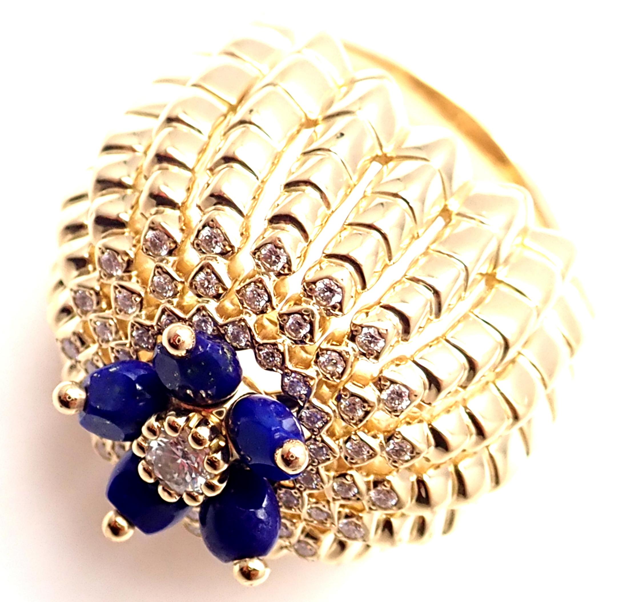 Cartier Cactus De Cartier Diamond Lapis Lazuli Yellow Gold Ring 1