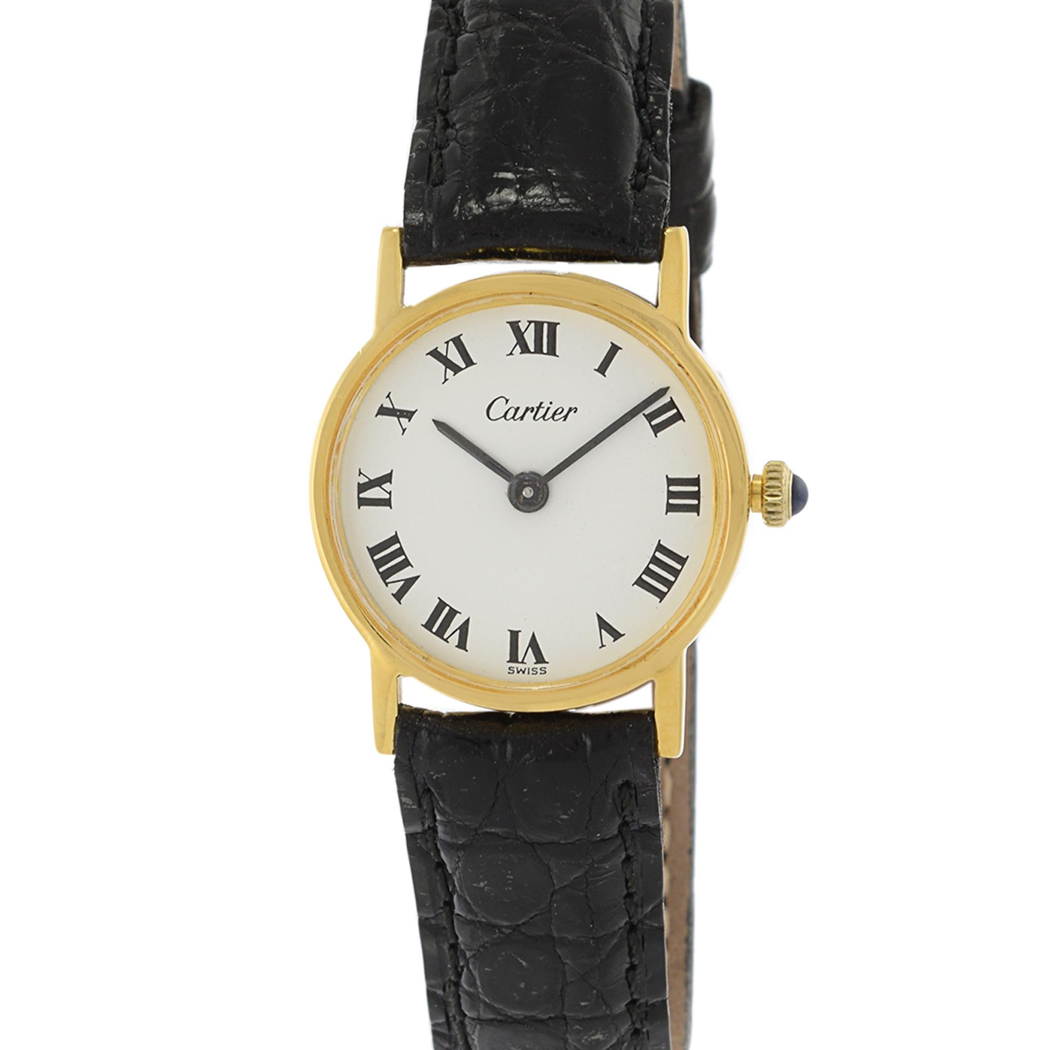 Cartier Calatrava Vermeil 24mm Manual Wind In Good Condition For Sale In New York, NY
