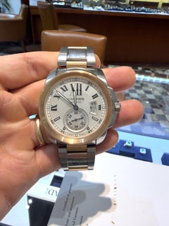 Cartier Calibre 3389 42mm Rose Gold Steel Automatic Watch Box and Papers