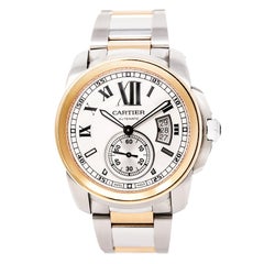 Cartier Calibre 3389 W7100036 Mens Automatic Watch 18K Rose Gold & SS