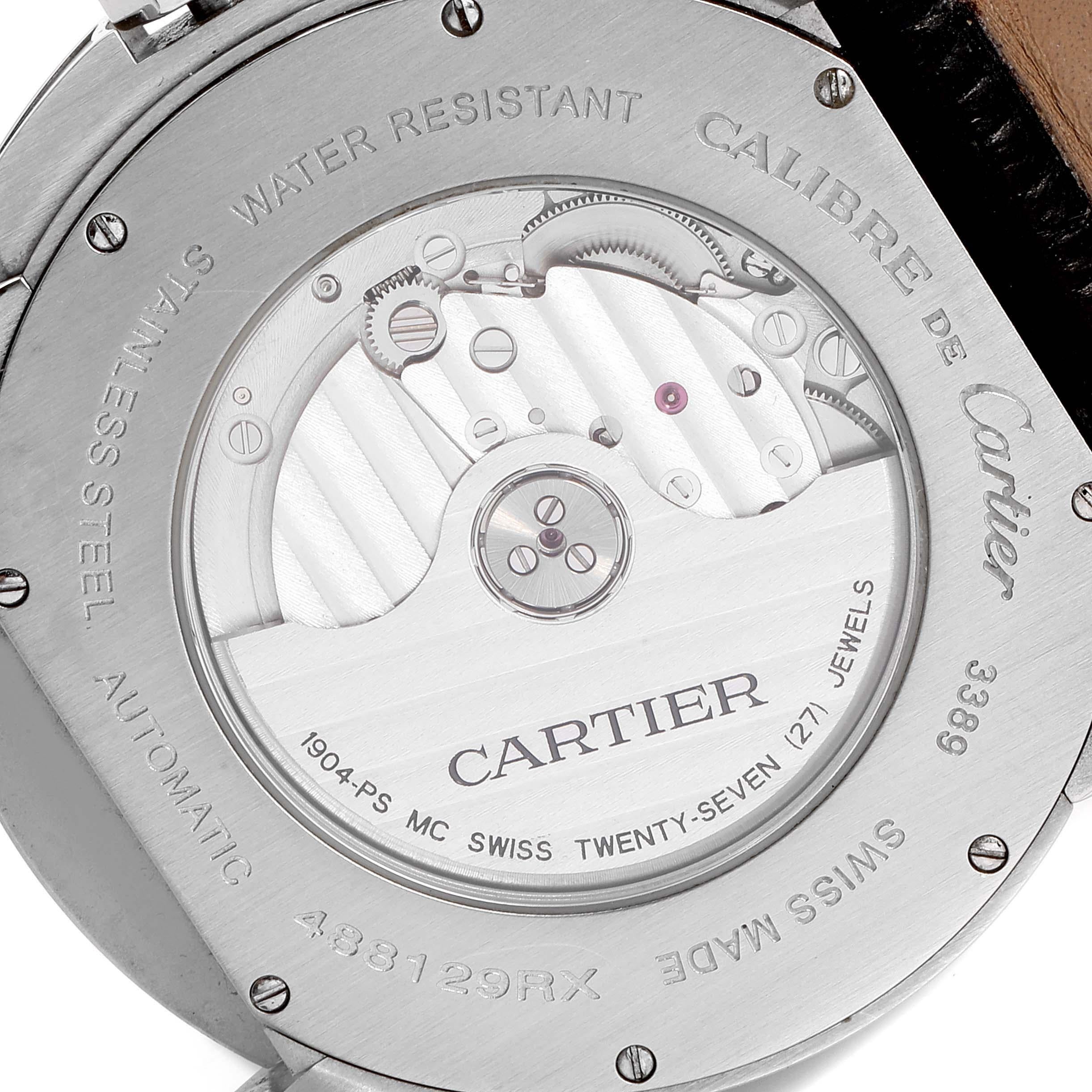 Cartier Calibre Black Dial Automatic Steel Men's Watch W7100041 3