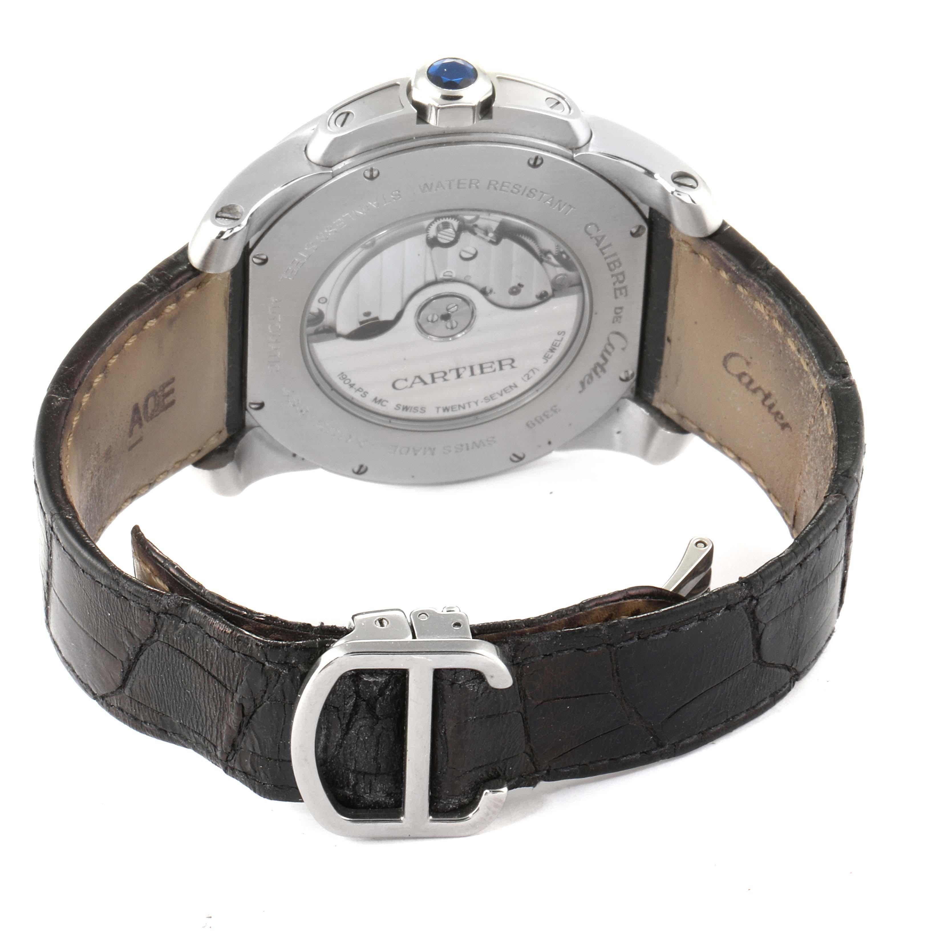 Cartier Calibre Black Dial Automatic Steel Men's Watch W7100041 4