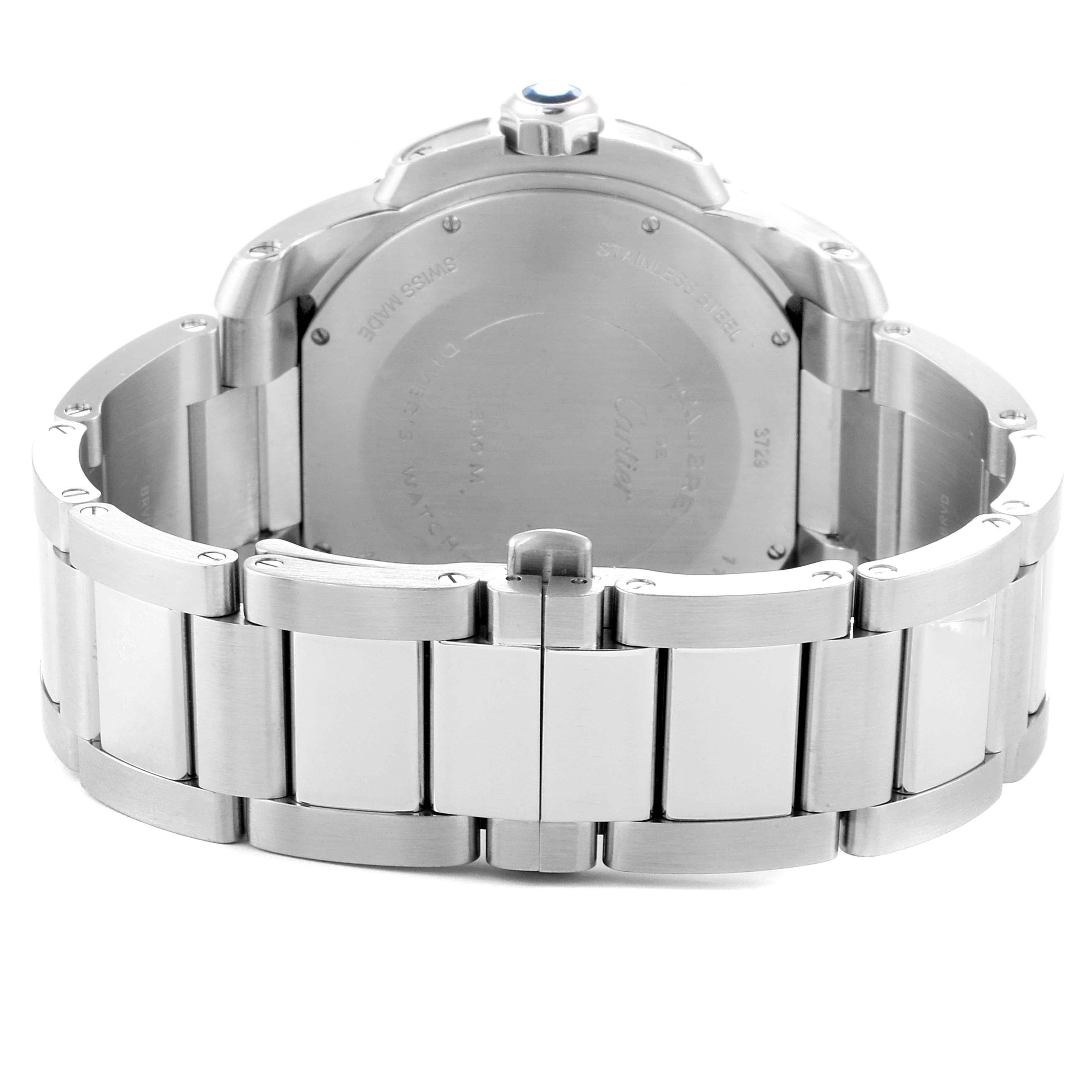 Cartier Calibre Black Dial Automatic Steel Men's Watch W7100057 Box Card For Sale 3