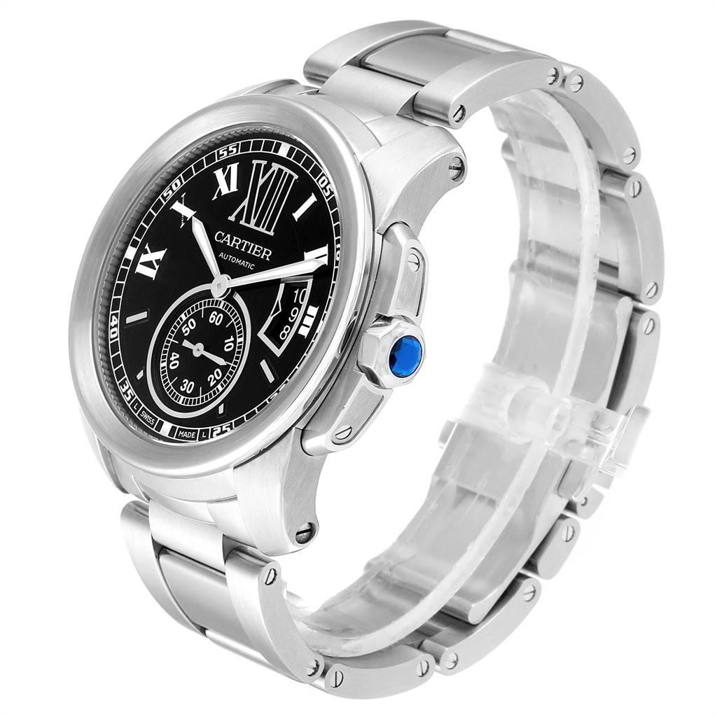 Cartier Calibre Black Dial Automatic Steel Men's Watch W7100057 1