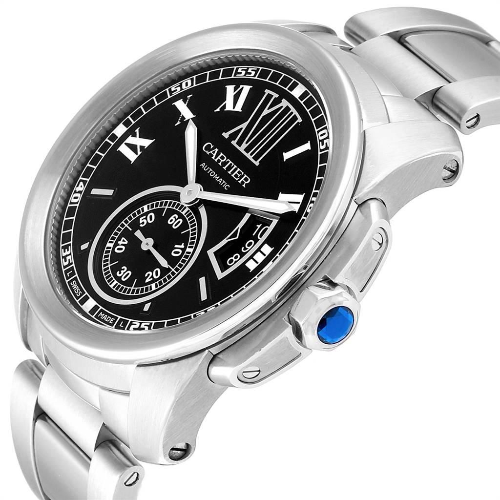 Cartier Calibre Black Dial Automatic Steel Men's Watch W7100057 2