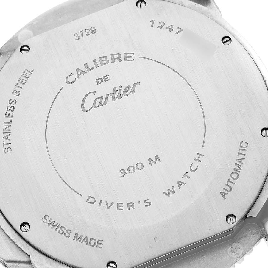 Cartier Calibre Black Dial Automatic Steel Mens Watch W7100057 In Excellent Condition In Atlanta, GA