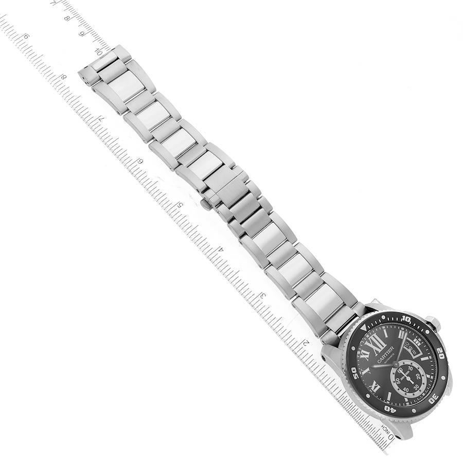 Cartier Calibre Black Dial Automatic Steel Mens Watch W7100057 1