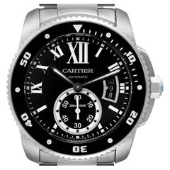 Cartier Calibre Black Dial Automatic Steel Mens Watch W7100057