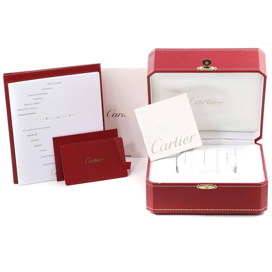 Cartier Calibre Brown Dial Rose Gold Steel Mens Watch W7100050 Box Card For Sale 3