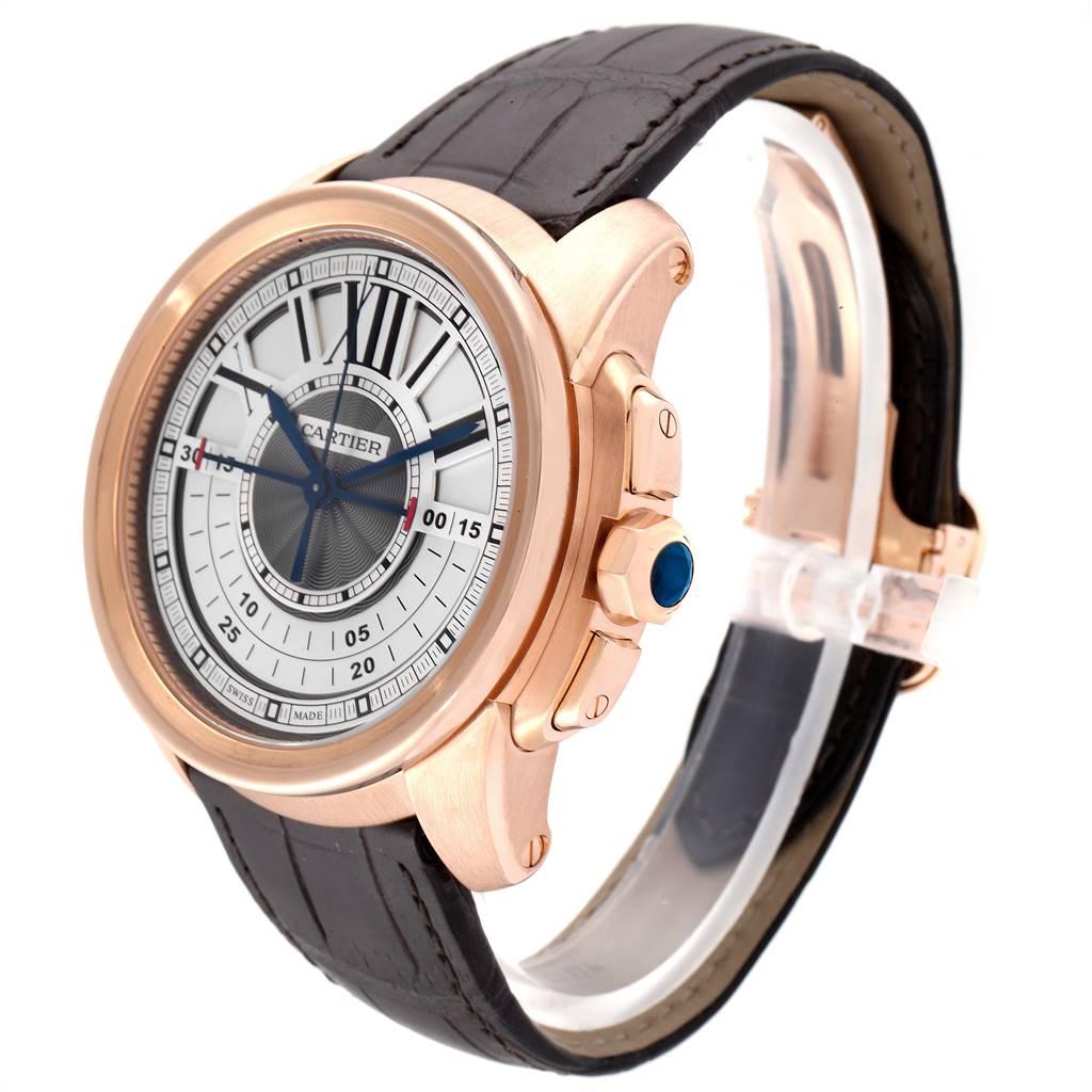 Cartier Calibre Central Chronograph Rose Gold Men's Watch W7100004 1