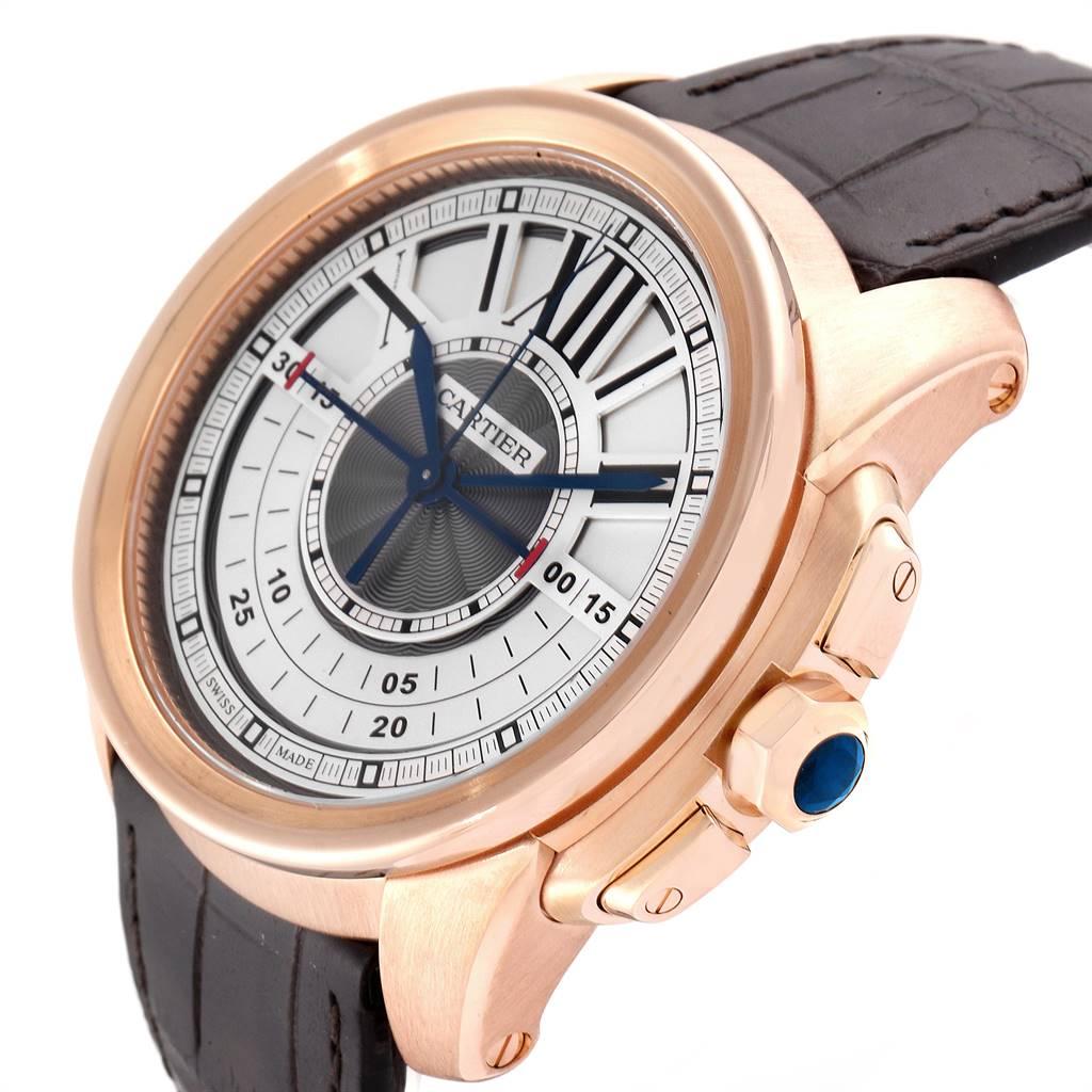 Cartier Calibre Central Chronograph Rose Gold Men's Watch W7100004 2