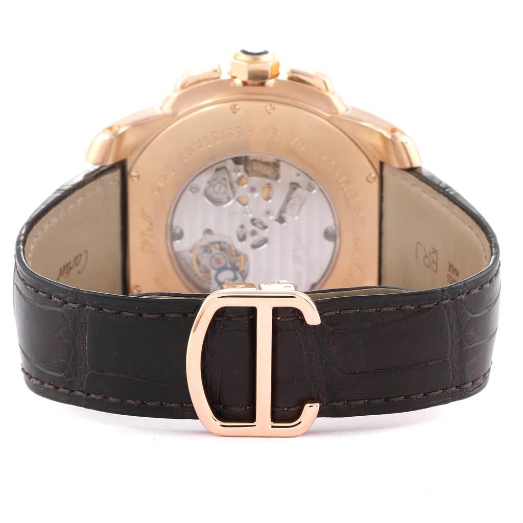 Cartier Calibre Central Chronograph Rose Gold Men's Watch W7100004 4